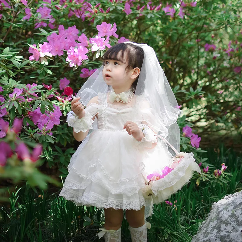 Child Flower Girl Embroidery Wedding Dress Birthday Party Elegant Luxury Ball Gown Kids First Communion Evening Dresses Princess