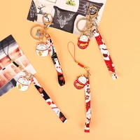 1pcs kawaii new lucky cat mobile phone strap lanyards keychain decor accrssories phone chain mobile chain