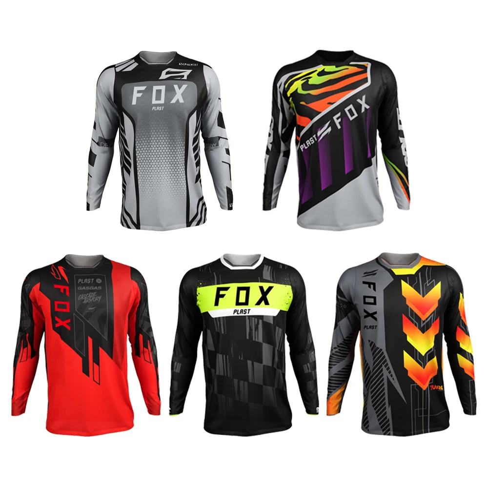 

2023 Foxplast Downhill Jersey Mountain Bike MTB Shirts Offroad DH Motorcycle Motocross Sportwear Camiseta Bicycle Racing Cycling