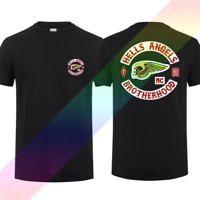 Мужская футболка 2024 повседневная Hells Angels Motorcycle Club Brotherhood летняя с короткими