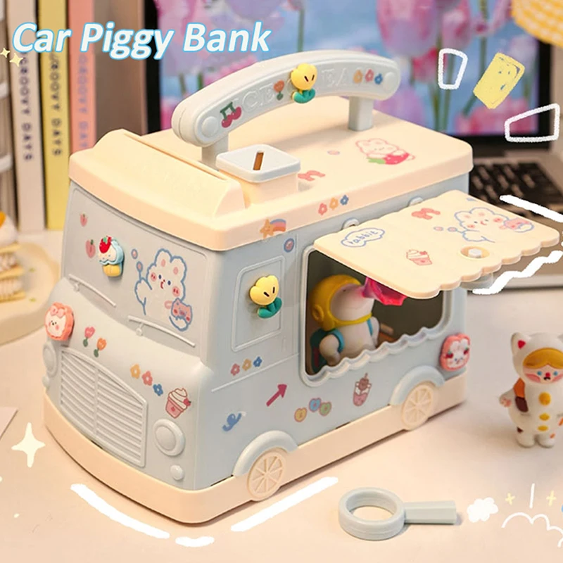 

Cute House Car Money Box With Sticker Kawaii Piggy Bank For Kids Adults Big Size Savings Box For Coins Banknotes Birthday Gift