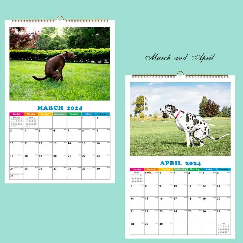 12-месячный настенный календарь-планировщик забавный календарь с собаками