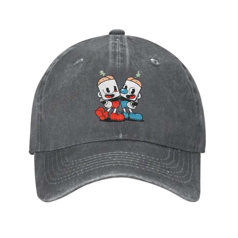 

Punk Cotton Hot Game Cartoon Cuphead Mugman Baseball Cap for Men Women Breathable Dad Hat Outdoor
