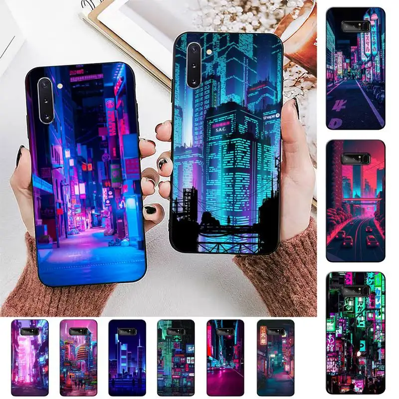 

Cyberpunk City Night Cool Phone Case for Samsung Note 5 7 8 9 10 20 pro plus lite ultra A21 12 72