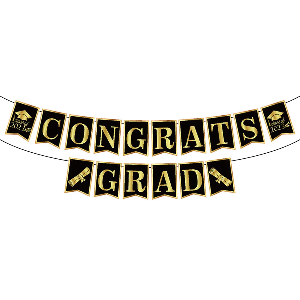 

Banner Graduation Party Grad Congrats Banners Hanging Wall Background Garland Decorations Props Photo Backdrop Flag Signs Senior