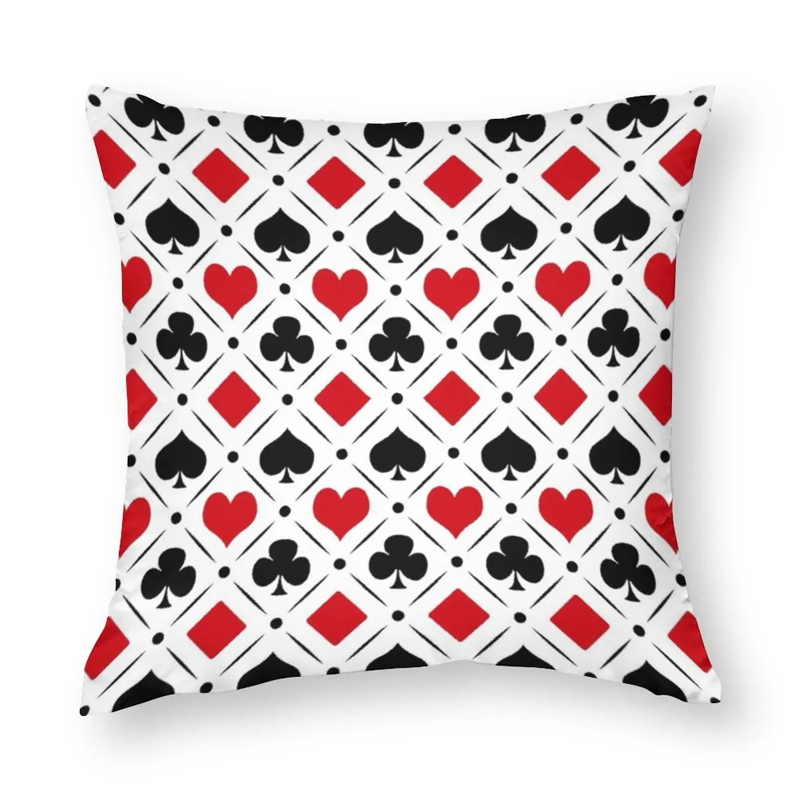 

Poker Symbols Pillow Case Playing Card Suits Polyester Car Pillowcase Zipper Spring Universal Cover