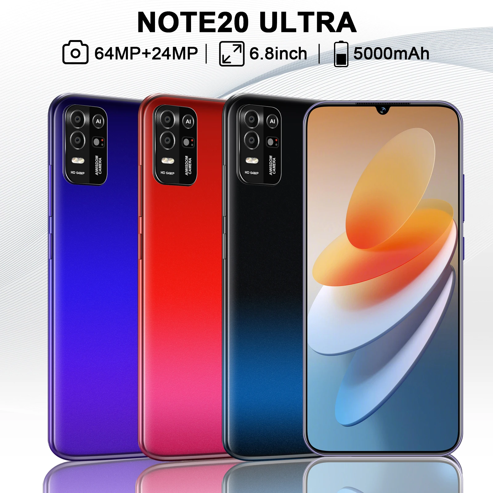 Gobal Version 2022 Note20Ultra мобильный телефон 128 ГБ/256 ГБ разблокировка по лицу AI камера MediaTek