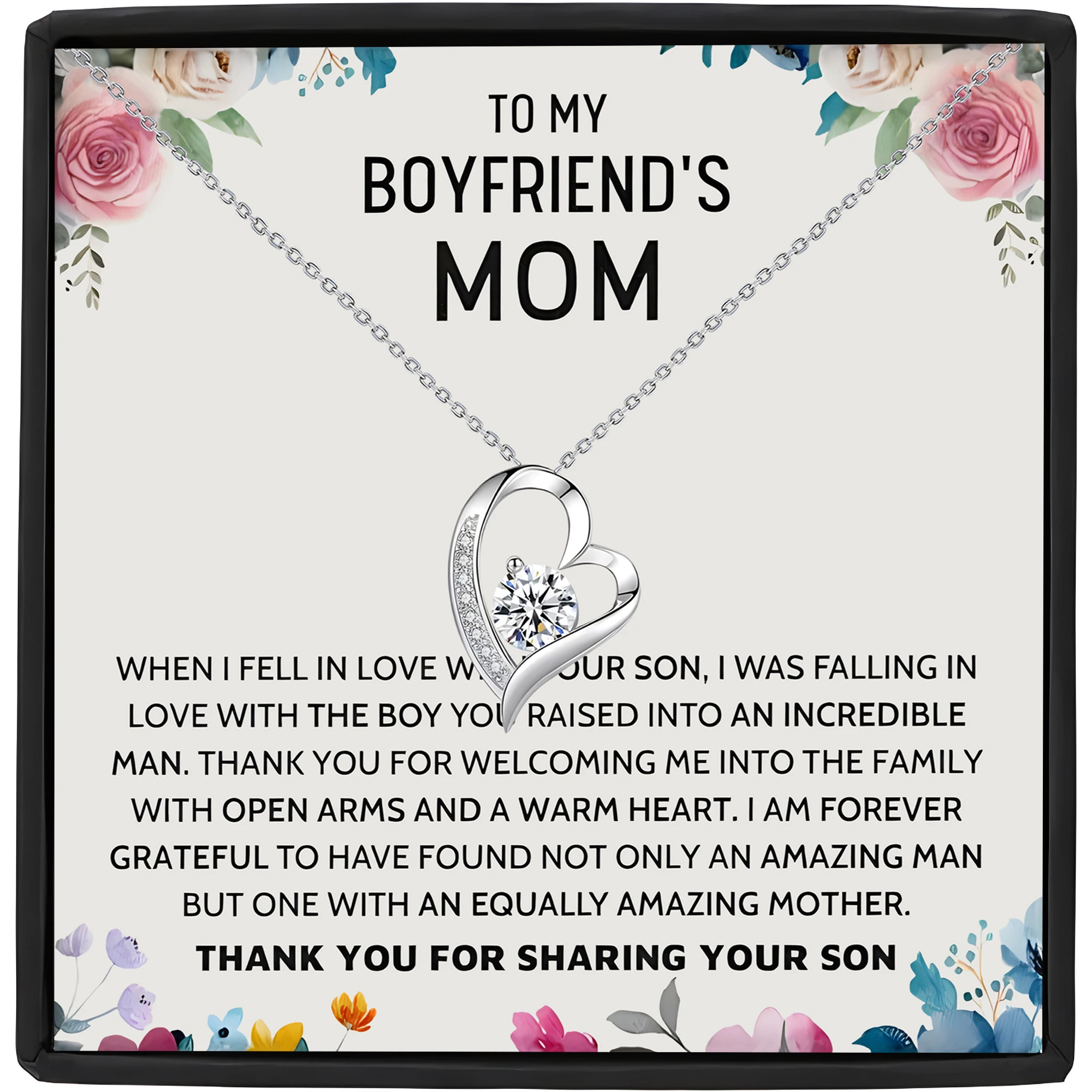 Подарочный набор ожерелье в форме сердца для матери моего парня подарок тещи на