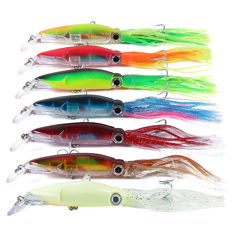 

1PCS Luminous Hard Fishing Lure Fish Bait 40g/16g Squid High Carbon Steel Hook Octopus Crank For Artificial Tuna Sea Allure Tool