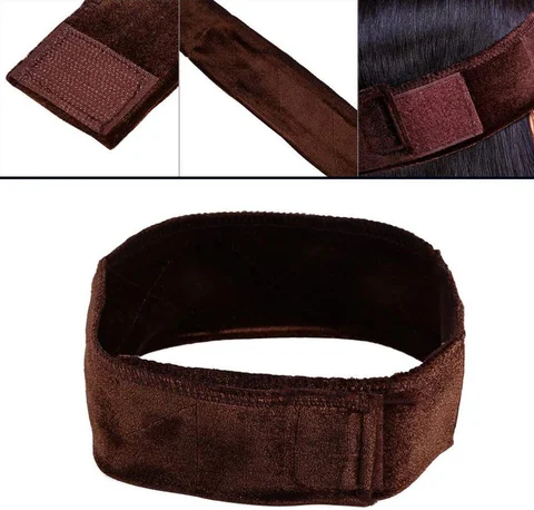 Бархатная повязка для парика, нескользящая повязка на голову для парика, регулируемая повязка для волос для кружева спереди, коричневый, бежевый, черный