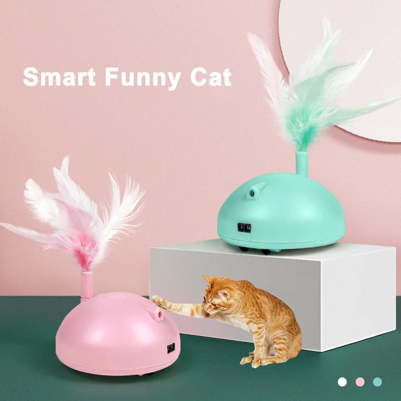 

Electronic Cat Feather Toy Smart Interactive Led Automatic Rotating 360° Ball Toys Fun Dynamic for Cats Training Entertainment