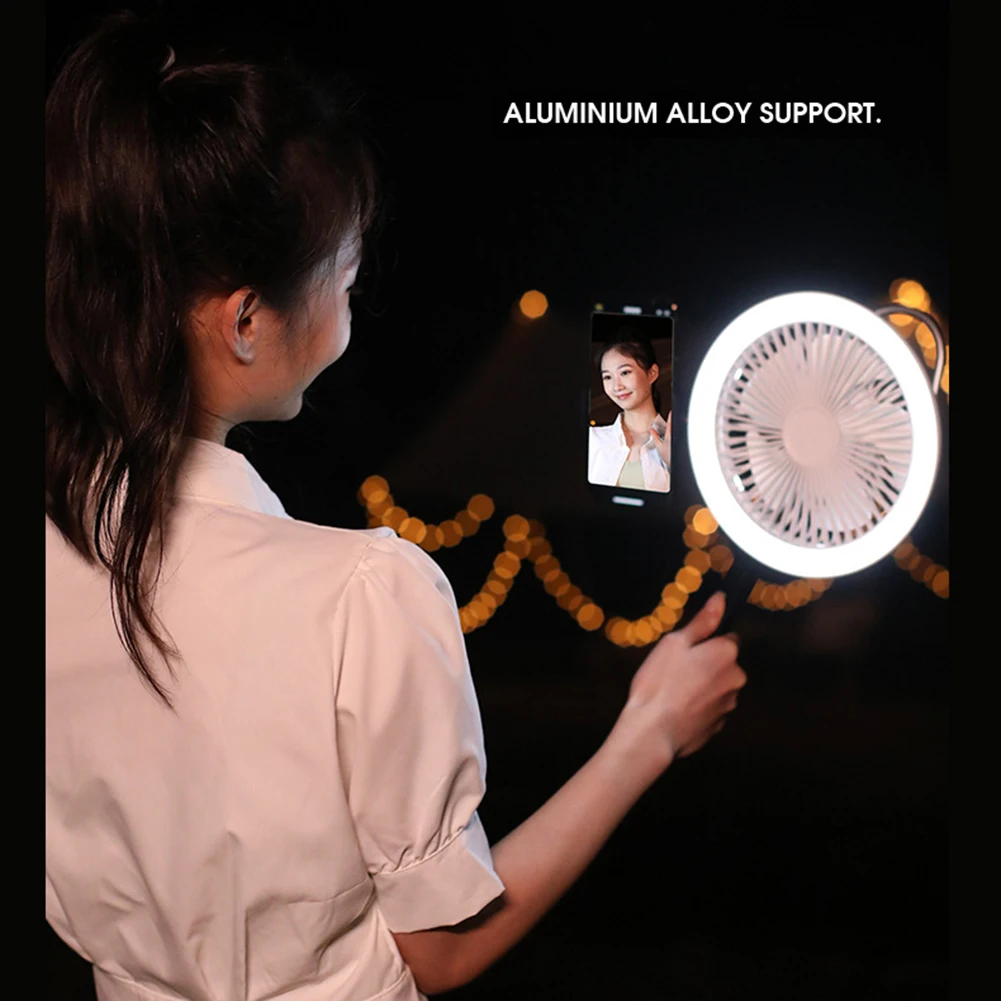 

Portable 3 in 1 Summer Hanging Desktop Cooling Electric Fan with Tripod for Outdoor Travel Working USB Rechargeable 3 Gears