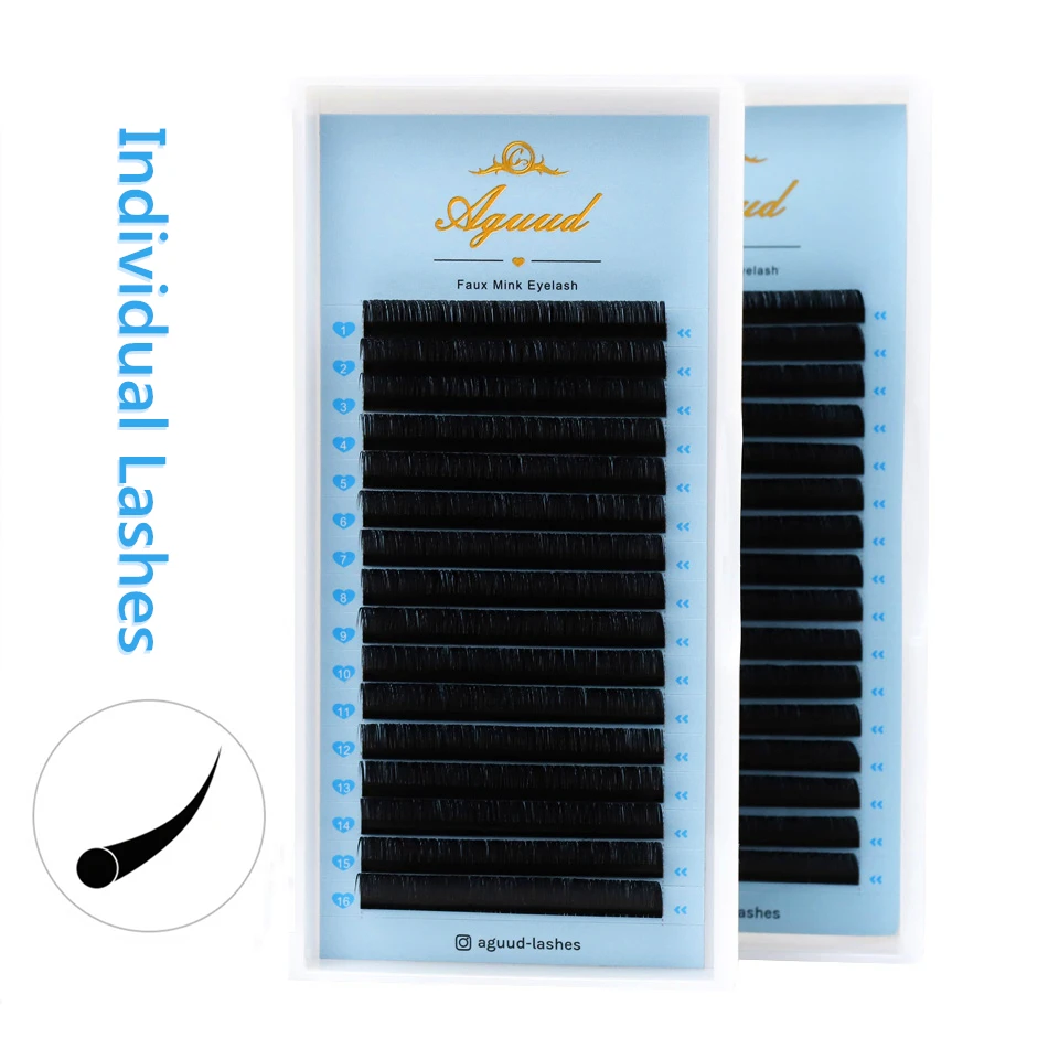 

AGUUD 16 Rows All 5mm-25mm Short/Long Lashes Faux Mink Eyelashes Extension Individual Eyelashes Artificial False Lower Eyelash