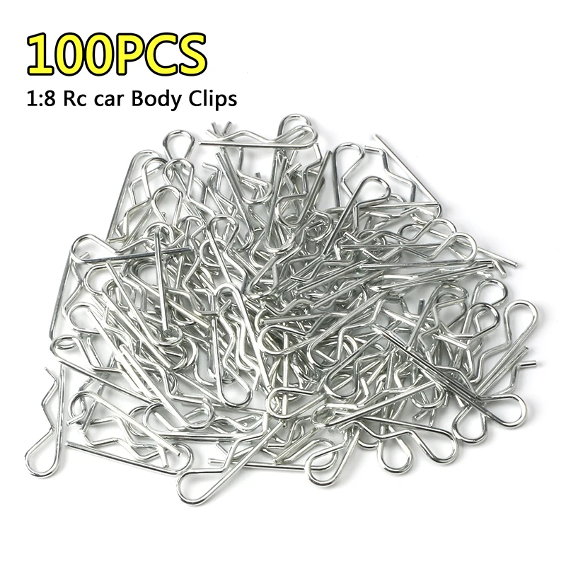 

100PCS RC 1/8 Body Clips Pins Bend Post Remote Control Car Parts Truck Buggy Shell for 1:8 rc car