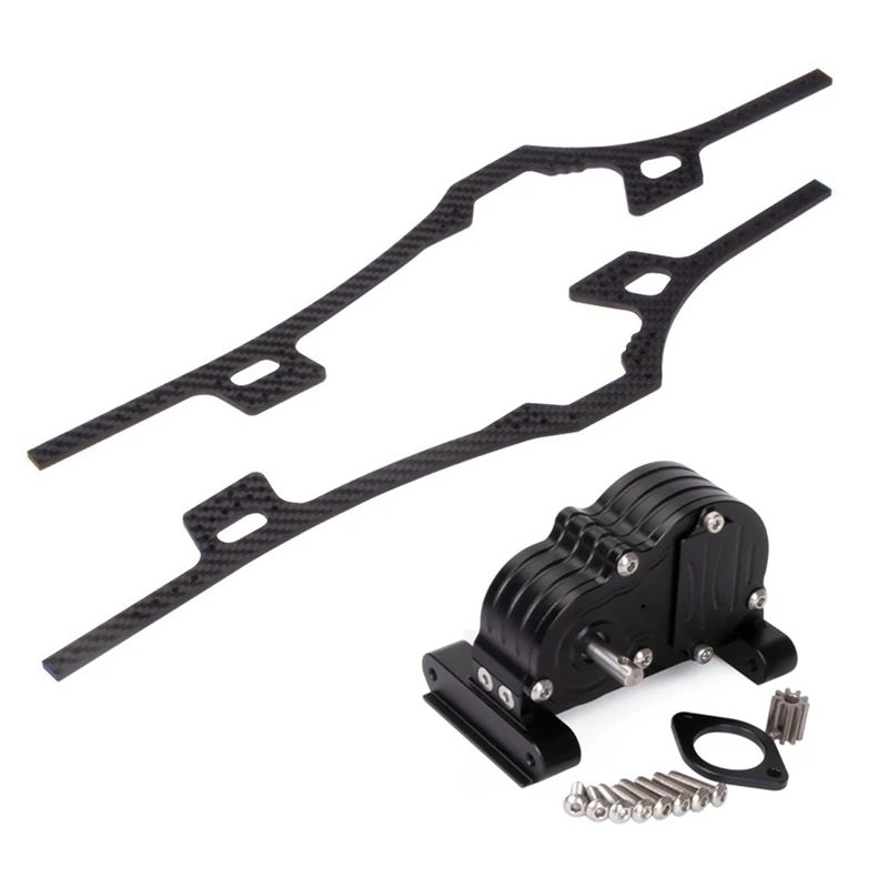 

Lower Center Of Gravity Carbon Fiber Frame Rails And Gearbox For 1/10 RC Crawler Axial SCX10 I II III Capra Upgrades