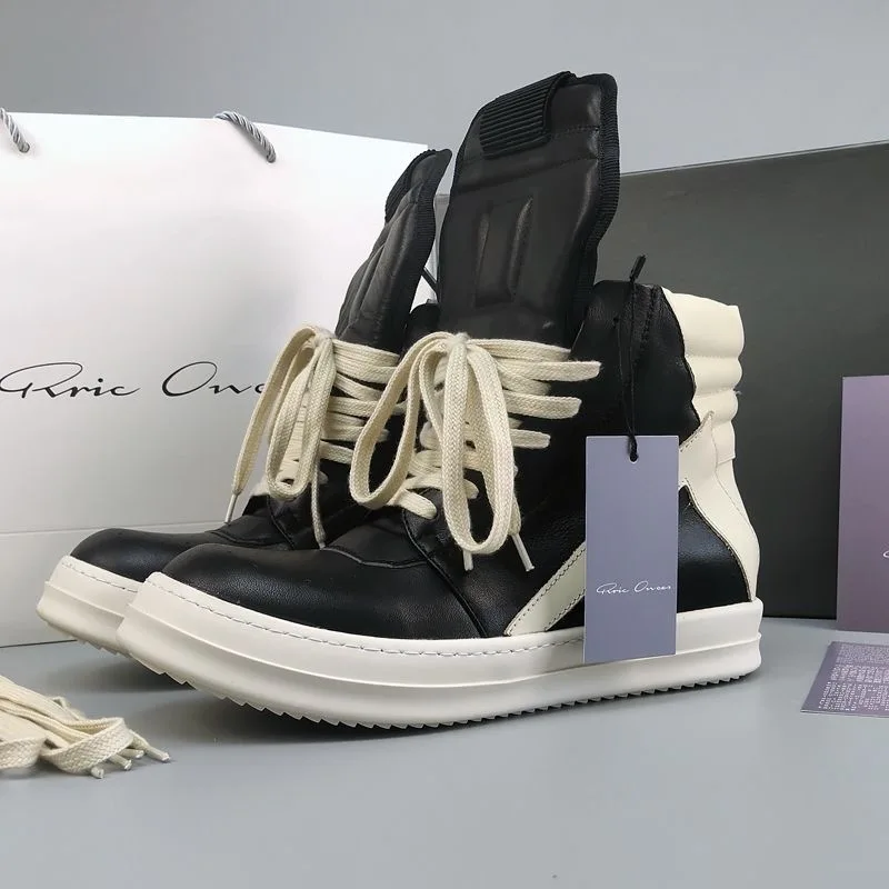 

Reic OE men's and women's high top inverted triangle leather heightening shoes casual big hook boots classic 35-47