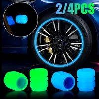 4pc universal luminous tire valve cap abs dust proof decorative fluorescent blue green valve caps valves nozzles car accessories