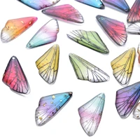 10pcs handmade imitation insects wing resin pendants butterfly wing charms for earrings necklace diy jewelry making mixed color