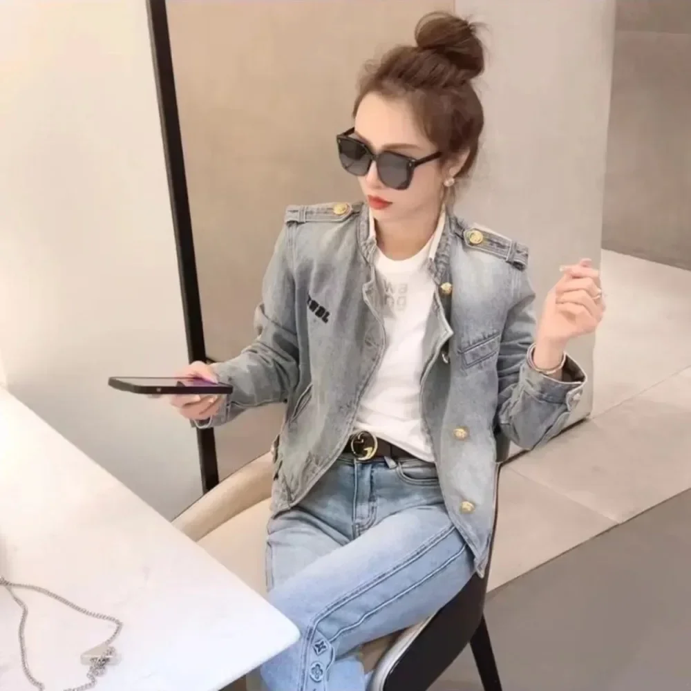 Новое поступление 2024 весенне-осенние женские джинсовые пальто Y2k модная корея