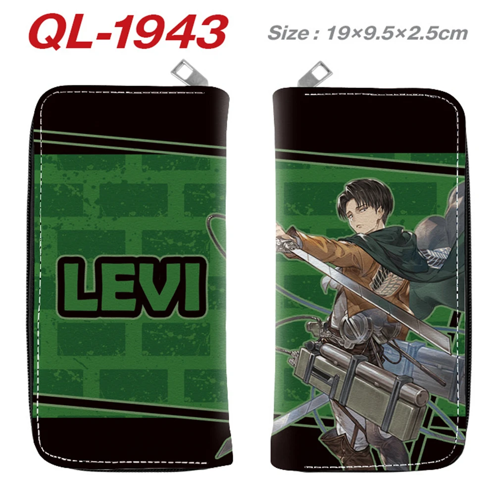 

Anime Attack on Titan PU Cartoon Long Wallet Casual Zip Credit ID Card Coin Holders Layers Leather Purse Unisex Students Handbag