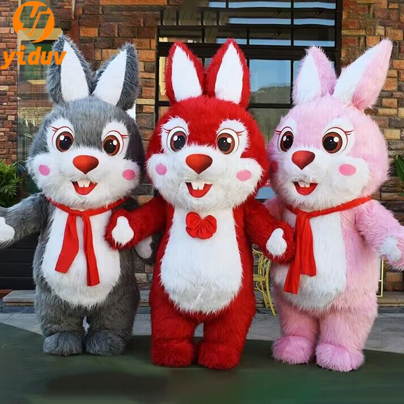 Гигантский Пасхальный кролик надувной костюм-талисман для взрослых надувная