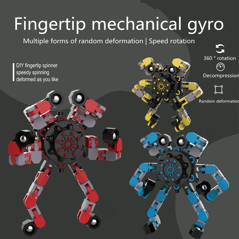 Spinner mecánico para la punta del dedo, juguete para aliviar el estrés, Transformable, creativo, giratorio