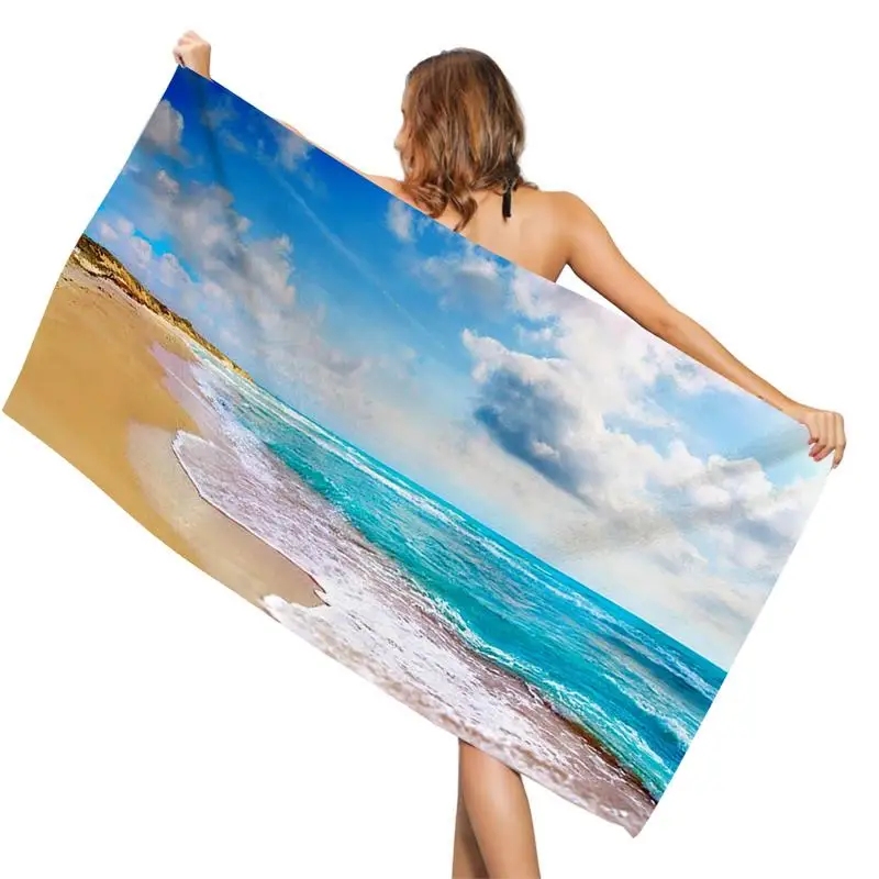 

Пляжное полотенце для детей, банные полотенца из микрофибры, компактные дорожные полотенца для женщин, мужчин, взрослых, детей, без песка, су...