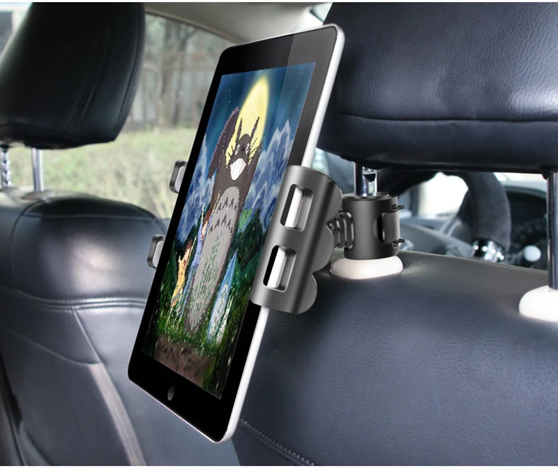 

Автомобильный держатель для планшета ipad, регулируемая подставка на спинку сиденья автомобиля для подголовника с вращением на 360 °, держатель для телефона