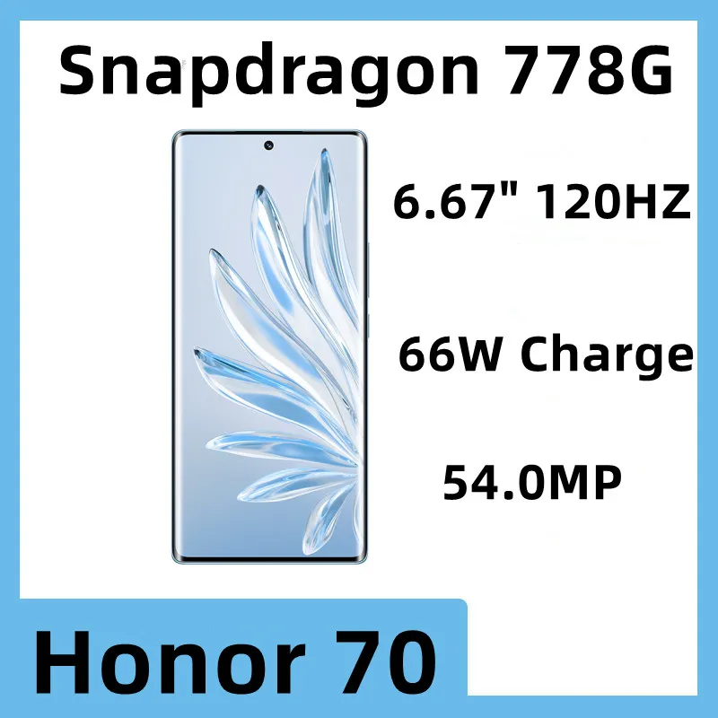 

Смартфон Honor 70, Snapdragon 778G, Android, экран 6,67 дюйма, 120 Гц, 66 Вт, МП