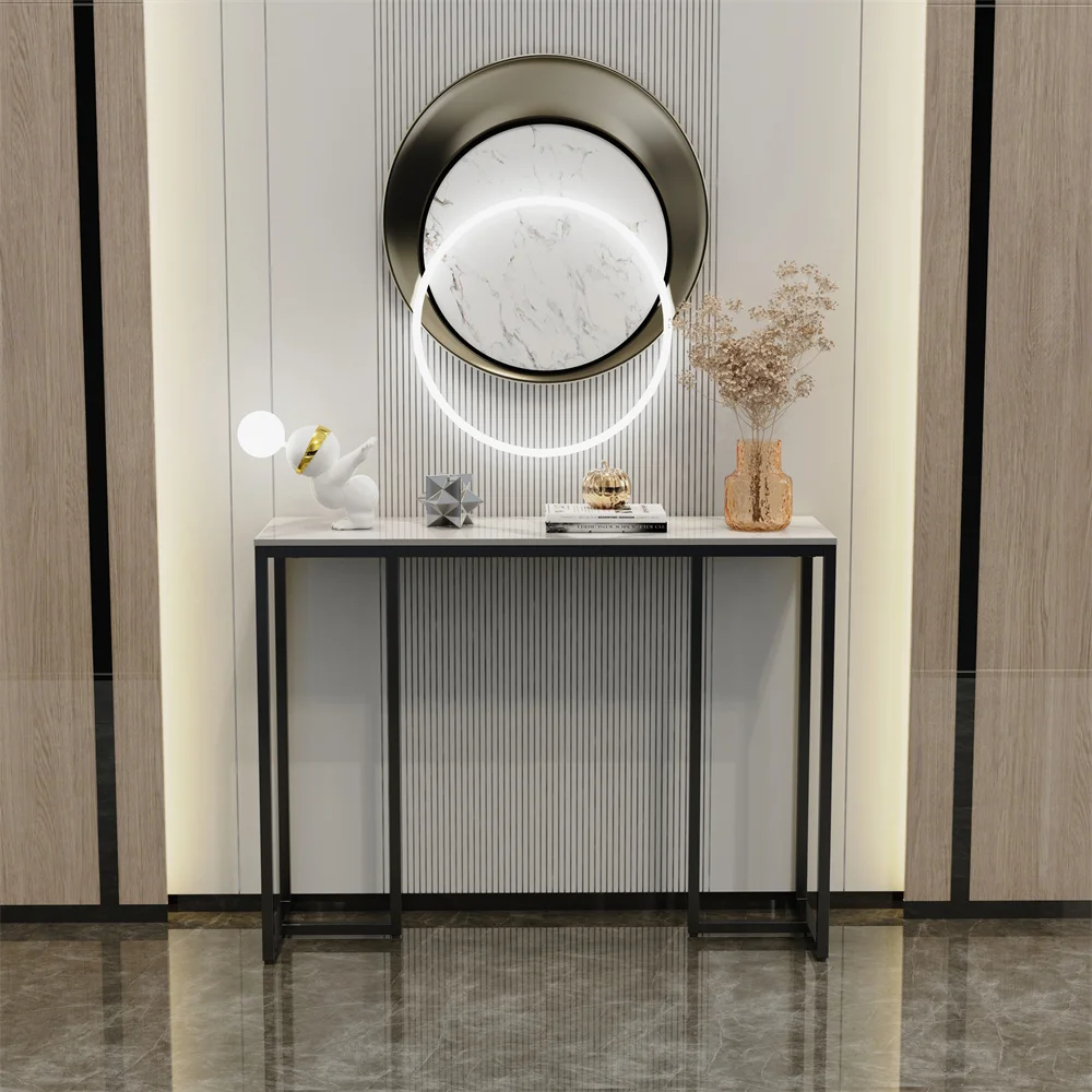 

Light Luxury Modern Console Marble Living Room Sofa Tables Nordic Home Iron Sofa Table Furniture Bedroom Decoration