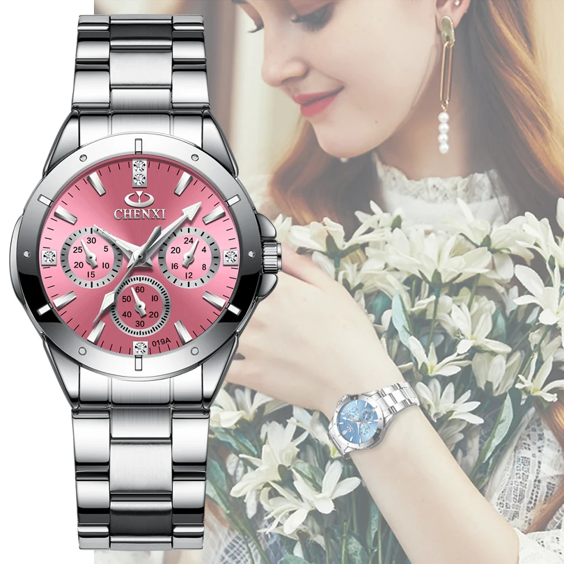 Women's Quartz Fashion Luxury Watches Wristwatches Ladies Luxury Rhinestone Dial Clock Steel Strip Watch Waterproof Reloj Mujer