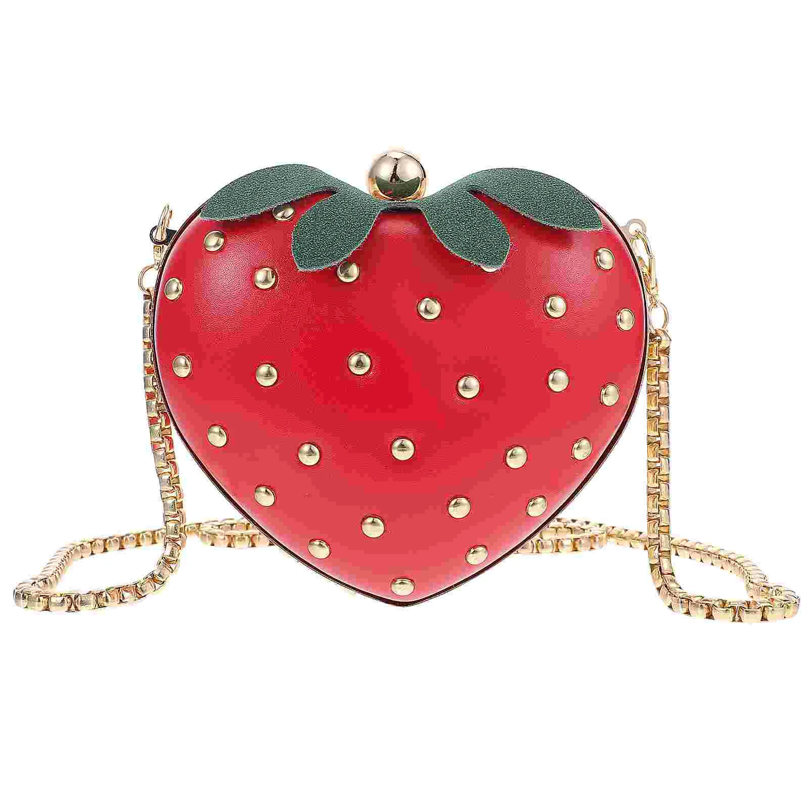 

Strawberry Women Shoulder Purse Handbag Crossbody Girls Korean Wallet Kawaii Chainpurses Evening Accessories Clutch Decor