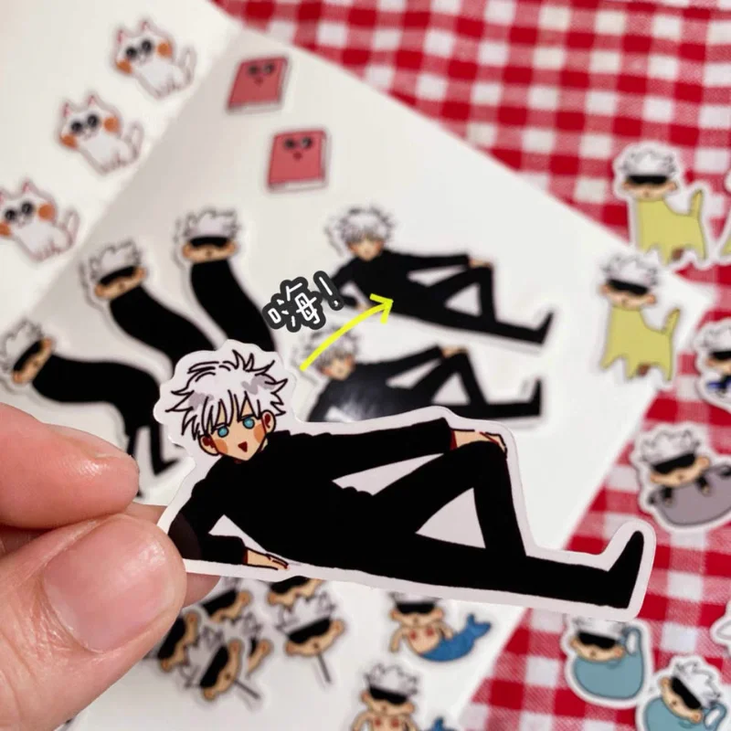 

Аниме наклейка Gojo Satoru Kawaii, милые наклейки для Ipad, ноутбука, телефона, Женский декор, школьные принадлежности, студенческие канцелярские принадлежности