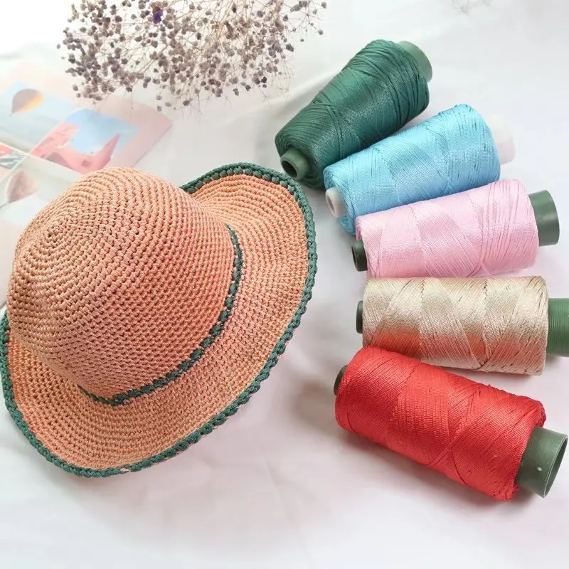 

230g Light Viscose Ice Rope Summer Sun Hat Hand Woven DIY Handbag Silk Thick Wool Knitting Crocheted Material Chunky Yarn