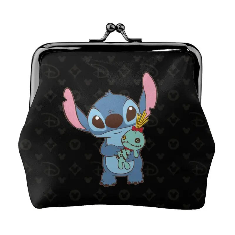 

Disney Brand Bag New Woman Cartoon Print Leather Kiss Lock Coin Purse Design Short Wallet High Quality Girl Clutch Card Holder