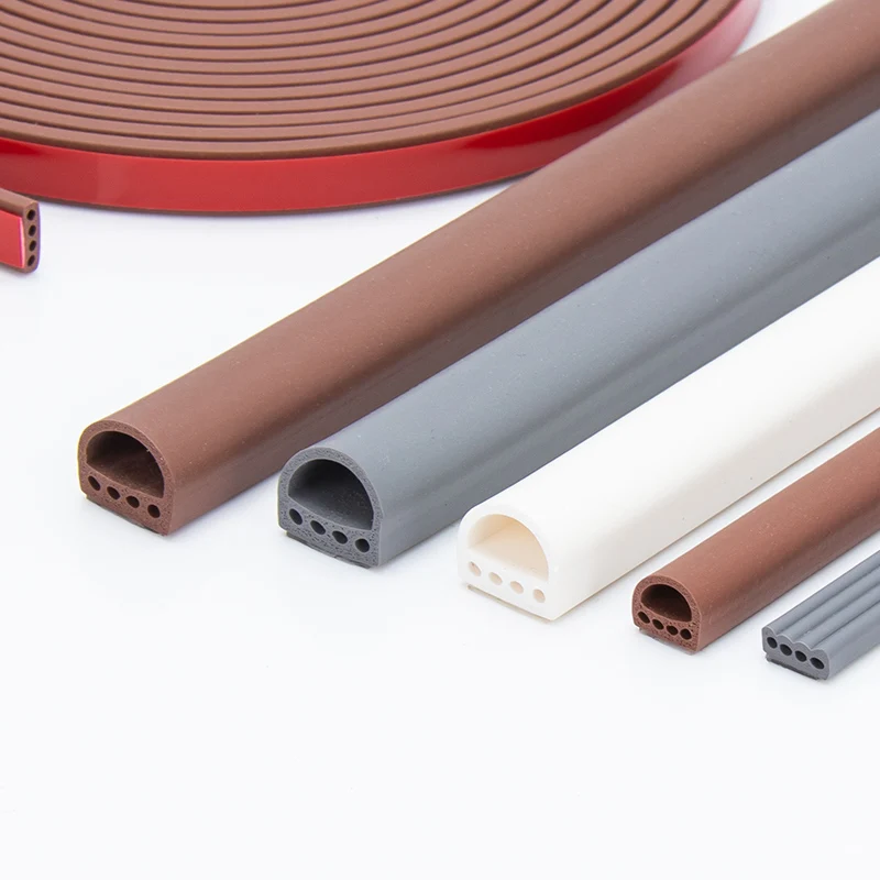 

6M/lot D/I Type Silicone Rubber Sealing Strip For Door / Window Sound Insulating Strip Self-adhesive Tape Window Insulation Seal