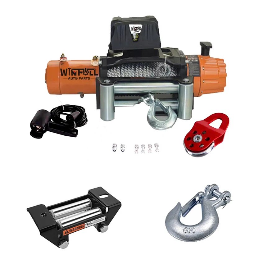 

12000LBS 5443KGS electric winch wire rope certified CE MD RED