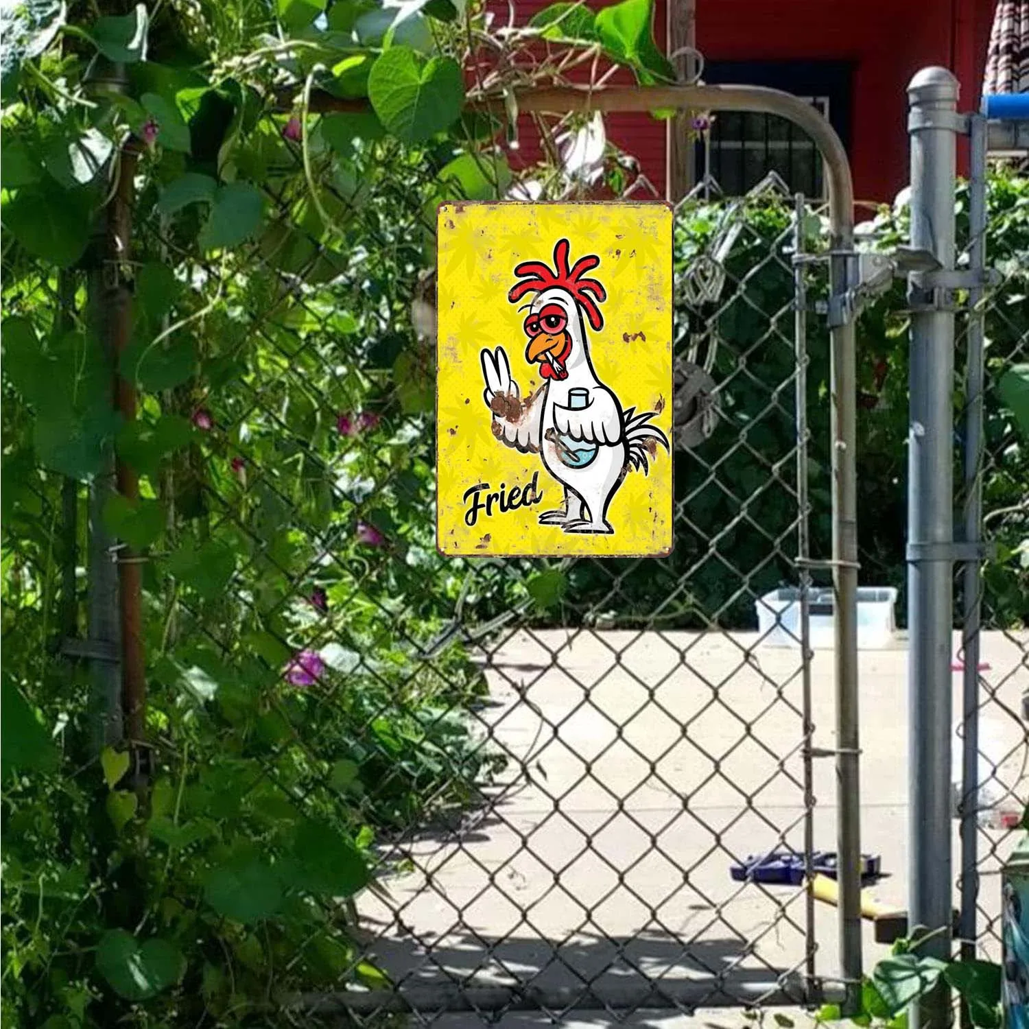 Жареный Забавный куриный Ржавый металлический знак металлическая настенная