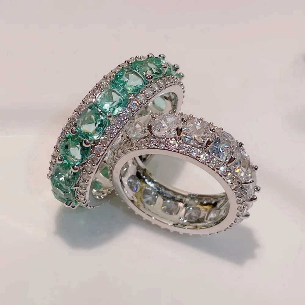 

elegant women oval square zircon ring personality super shiny delicate round zircon classic WEDDING index finger ring
