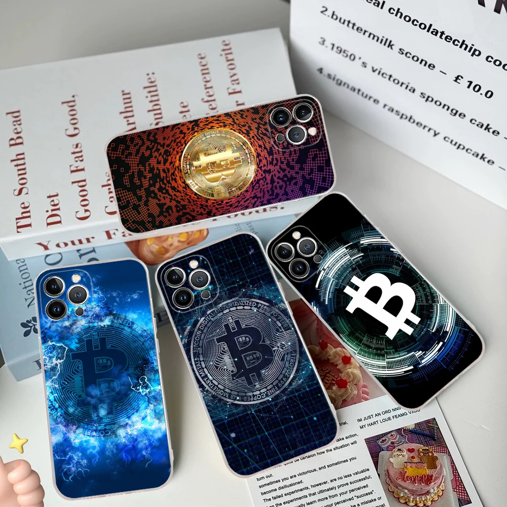Bitcoin Phone Case Silicone Soft For Iphone 16 15 14 13 12 11 Pro Mini XS MAX Plus X Cover