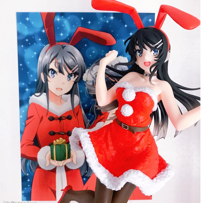 

Фигурки героев аниме Aobuta Sakurajima Mai, Рождество, зима, кролик, май сенпай, ПВХ, коллекционные модели игрушек, 20 см