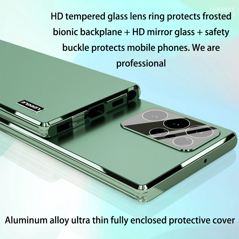 Metal Magnetic Shell For Samsung Galaxy S22 Ultra Case 360 ° full surround protection aluminium alloy  glass ultrathin Cover