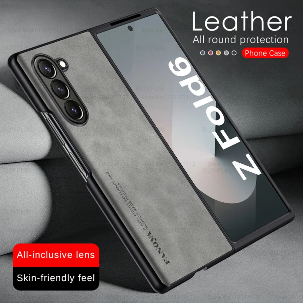 Защитный кожаный чехол для камеры из овчины Samsung Galaxy Z Fold6 SamsungZFold6 ZFold 6 Fold 5G 2024