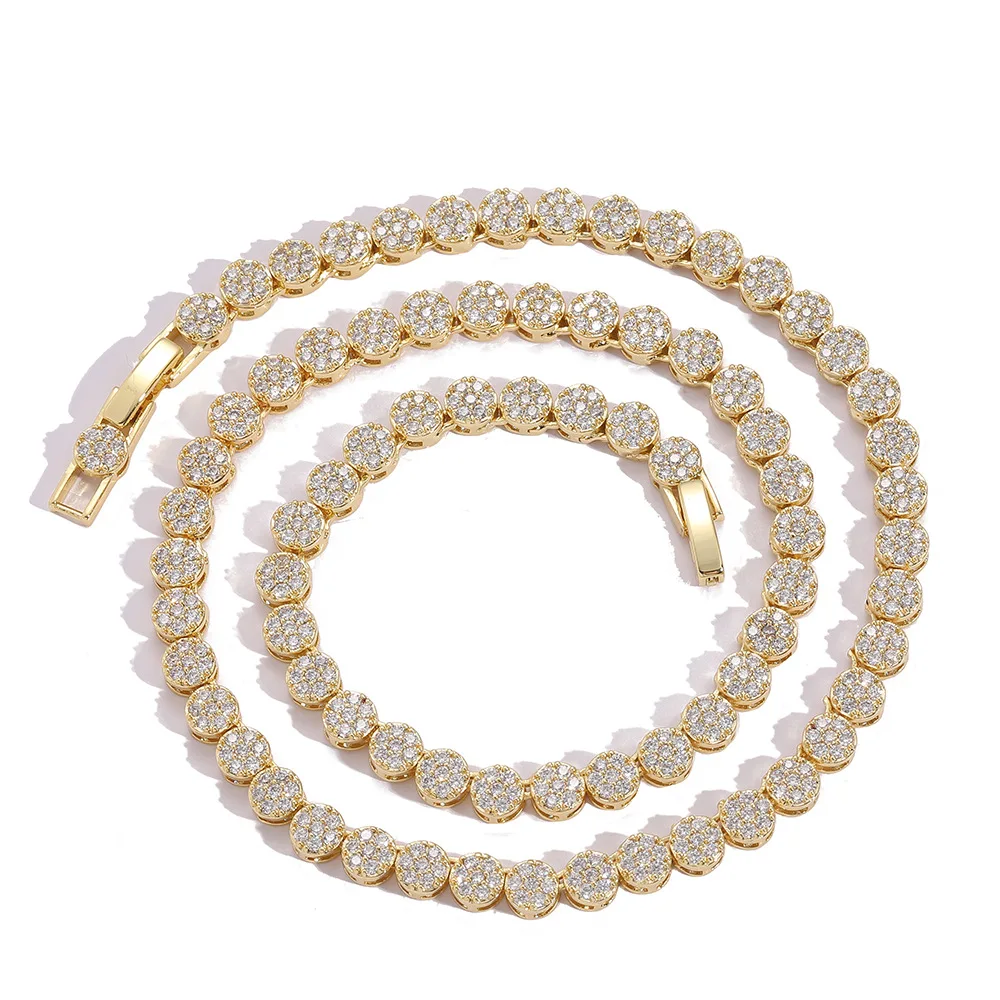 

Женский чокер с круглым кубическим цирконием, аксессуар для тенниса, Ювелирное Украшение