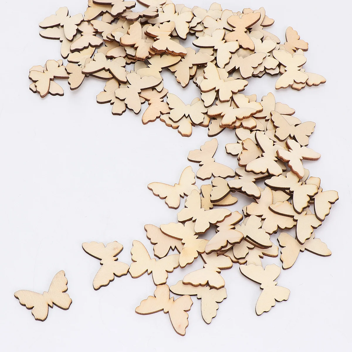 

100 Pcs Butterfly Wood Chips 100pcs House Decorations Home Hollow Out Bamboo Child