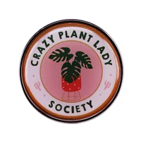 the crazy plant ladies association tropical pottefashionable creative cartoon brooch lovely enamel badge clothing accessories