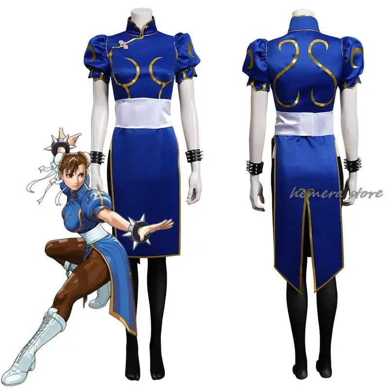 XS-3XL Chun Li Косплей Костюм Аниме Игра Платье Наряд Женский Хэллоуин Вечеринка