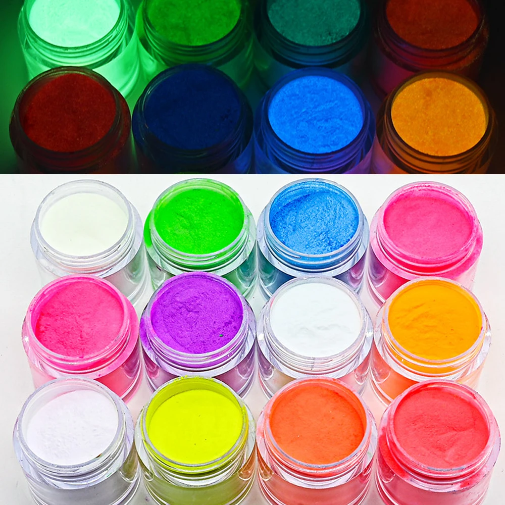 

10g/Jar Luminous Powder Long-Lasting Phosphor Powder Nail Art Craft Decoration Glow In The Dark Bright Luminescent Nail Glitters