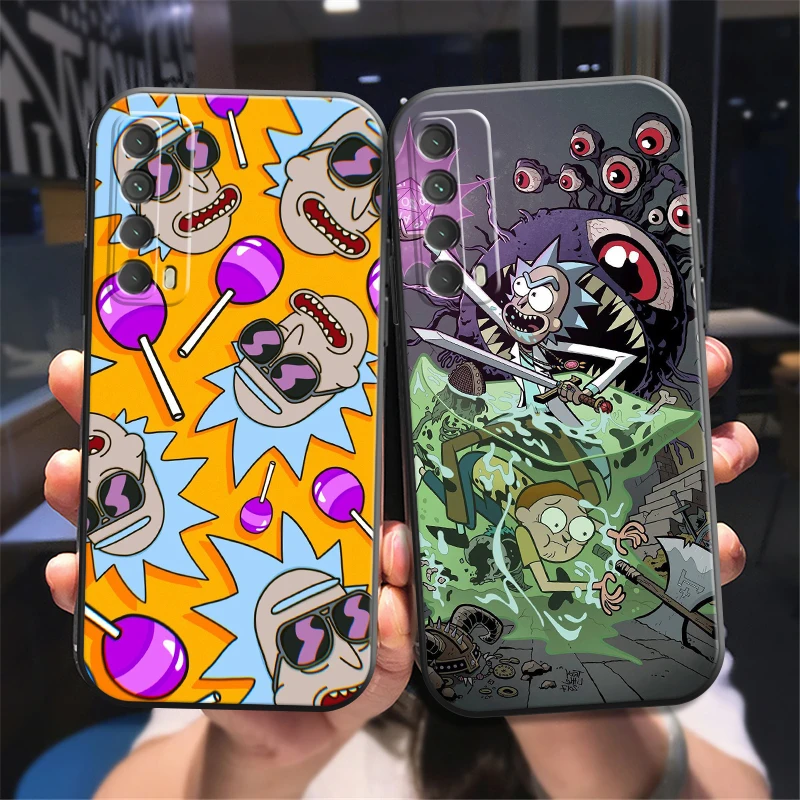 

Funny Carton Rick And Morty US Phone Case For Huawei P Smart Z 2019 2020 P20 P20 Lite Pro P30 P30 Lite Pro P40 P50 Funda Cover