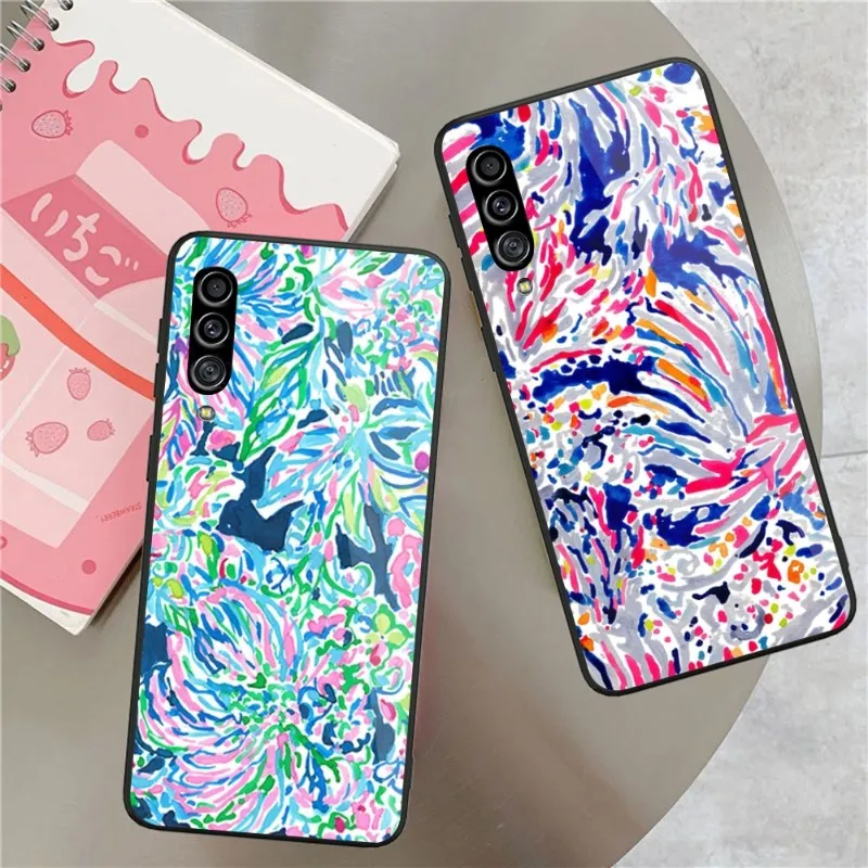 

Абстрактный цветок для Samsung A32 A51 A52 NOTE 10 20 S10 S20 S21 S22 Pro Ультрачерный стеклянный чехол для телефона из поликарбоната